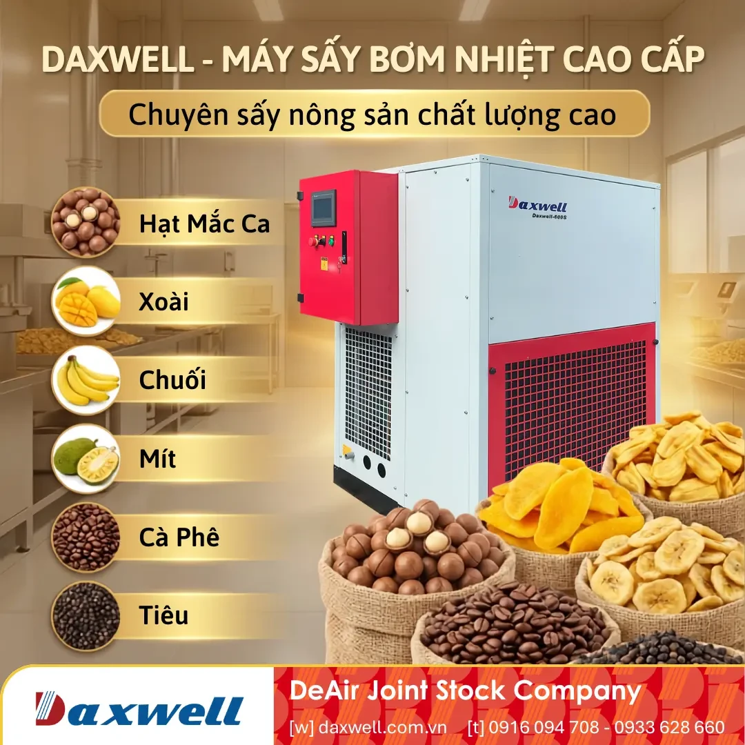 Máy sấy heat-pump Daxwell chuyên sấy nông sản chất lượng cao