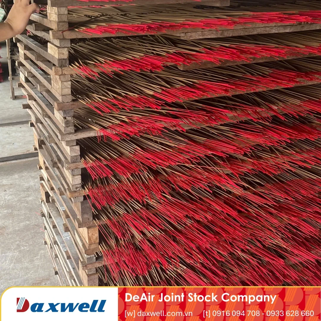 Incense sticks on drying trays