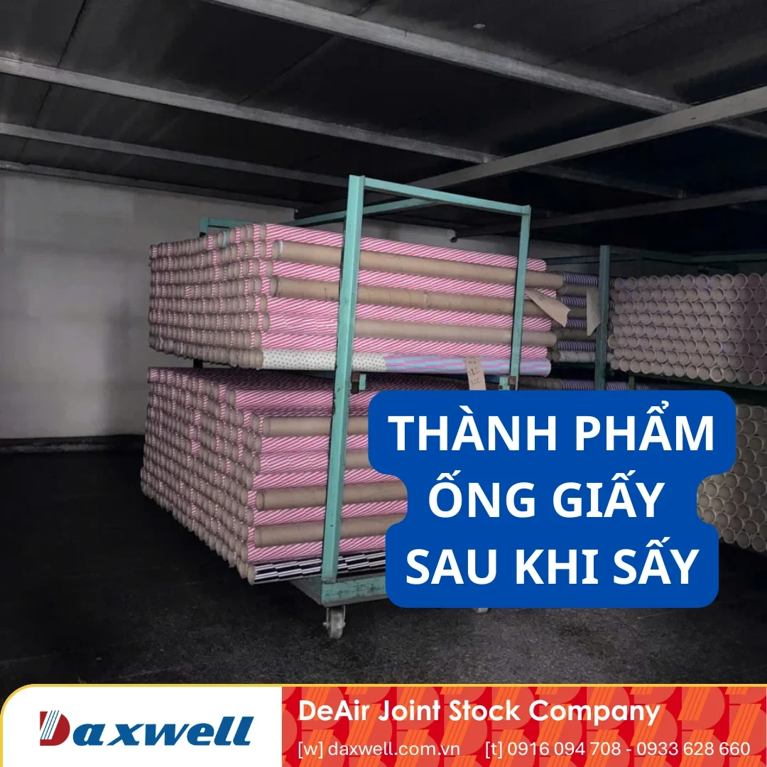 Paper tubes in drying chamber